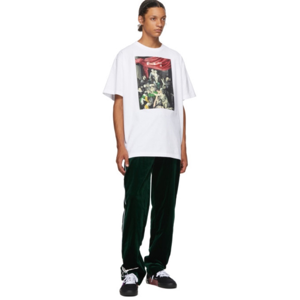 Off-White green Velvet Pajama Pants NWT